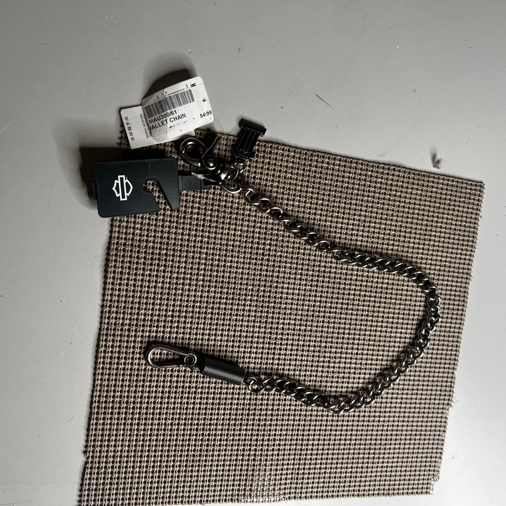 Harley-Davidson Biker Wallet Chain Zinc Alloy Curb Link Silver MAU300/61 New